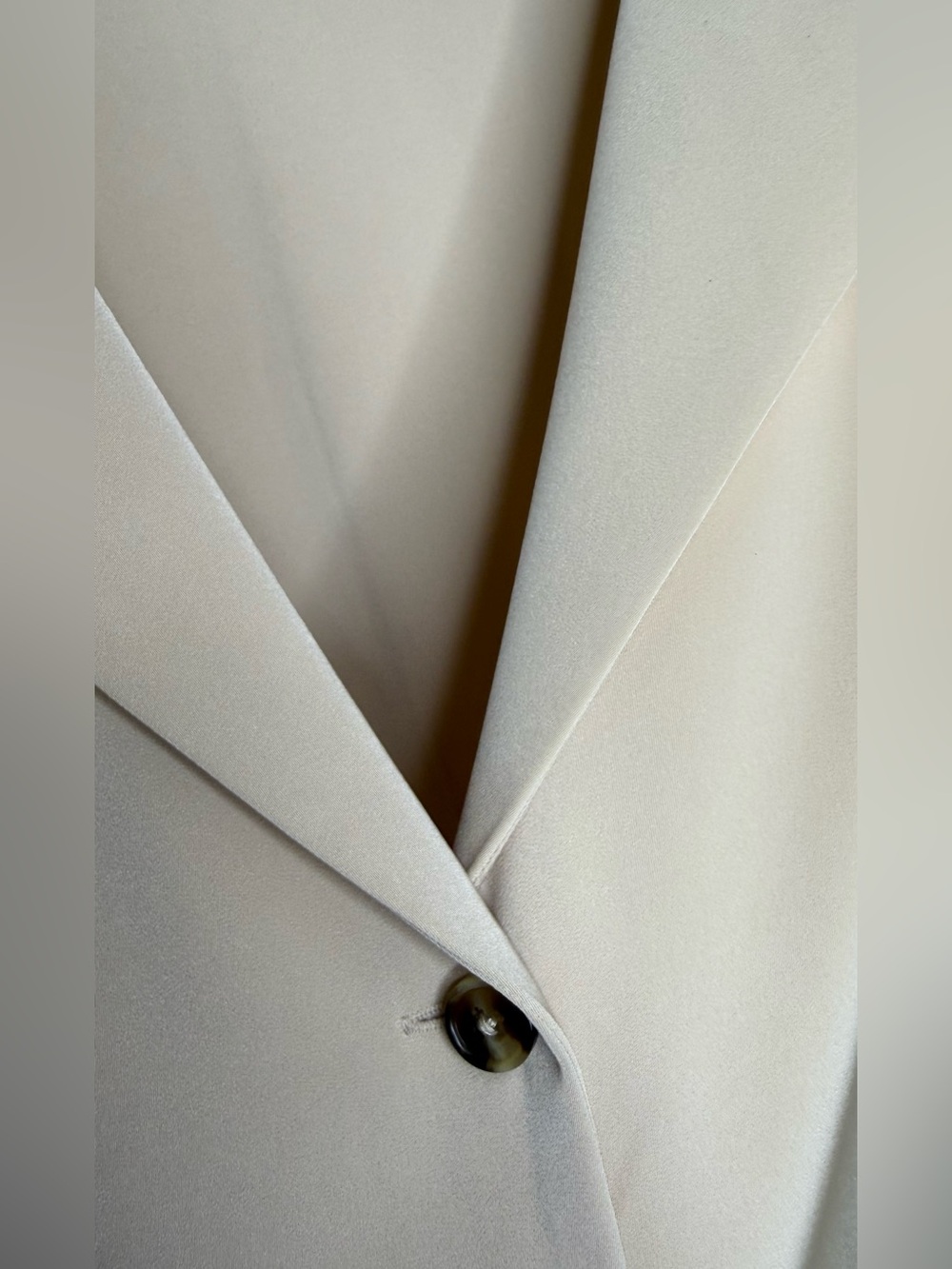 Elegant Champagne 100% Acetate Button-Front Midi Dress - Picture 5 of 7